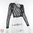 Babes Gothic Lace Crop Top Clothing