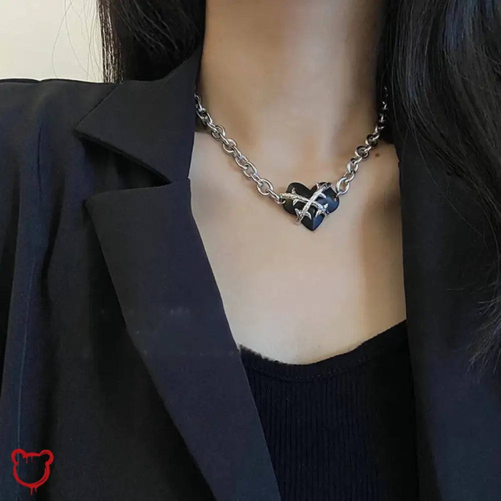 Back In Black Pendant Necklace. Accessories