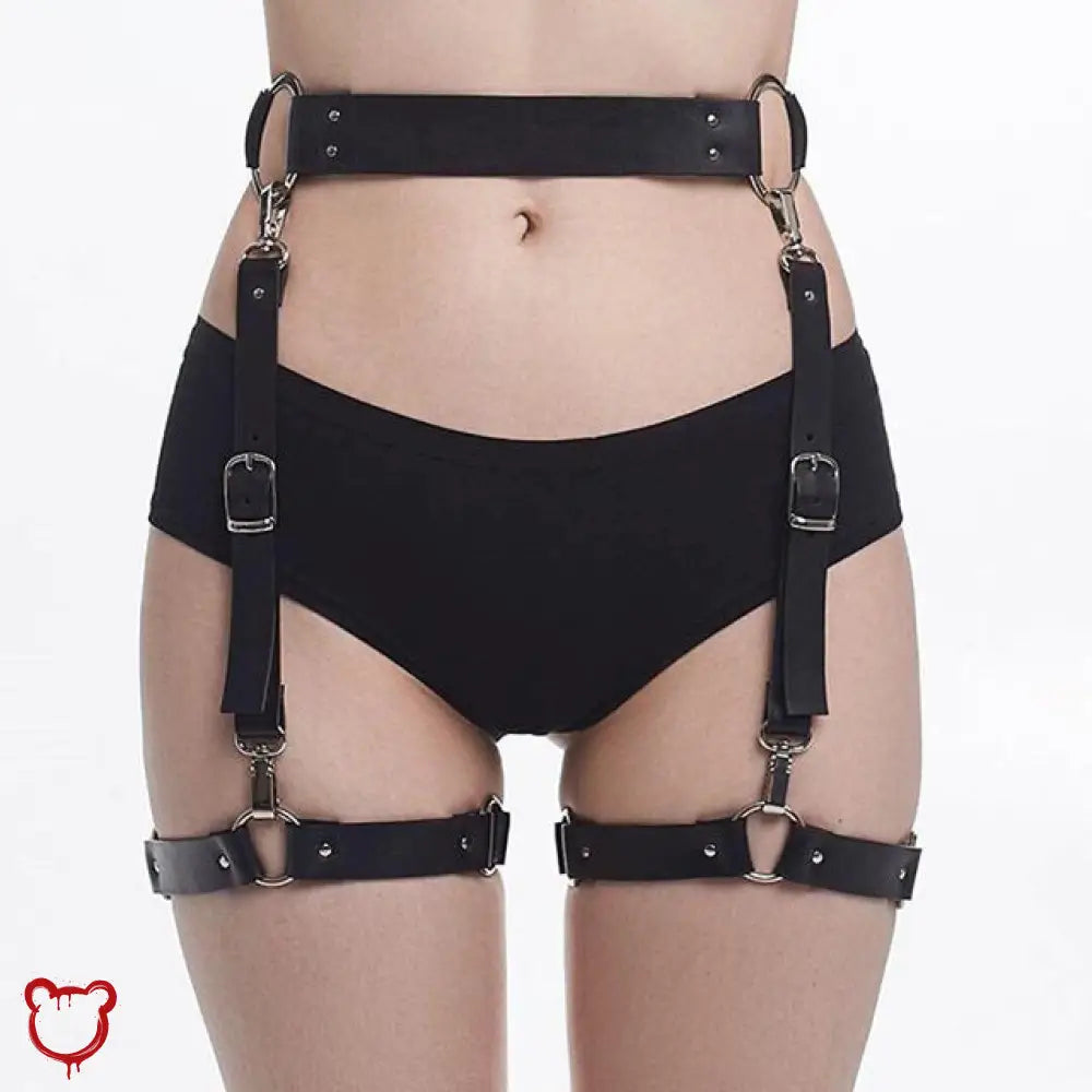 Badblood Faux Leather Belt Garter Accessories