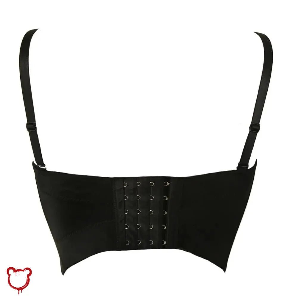 Bella' Black Gothic Cami Crop Top - The Cursed Closet