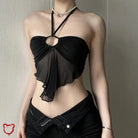 Black Alt Crop Top Clothing