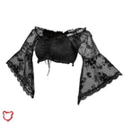 Black Alt Lace Crop Top - Draculinas / M Clothing