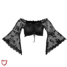 Black Alt Lace Crop Top - Draculinas / S Clothing