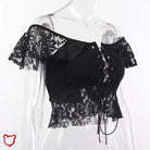 Black Alt Lace Top Black / L Clothing