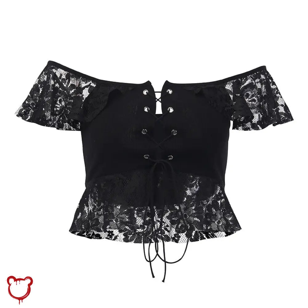 Black Alt Lace Top Black / M Clothing