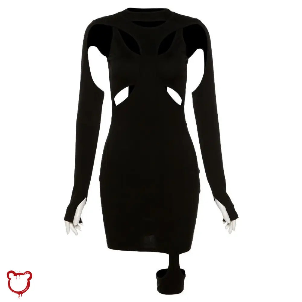 Black Alt Long Sleeve Dress Rephrased As - / S Clothing