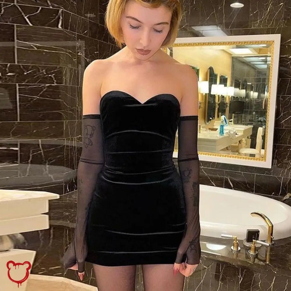 Black Alt Velvet Dress - The Cursed Closet