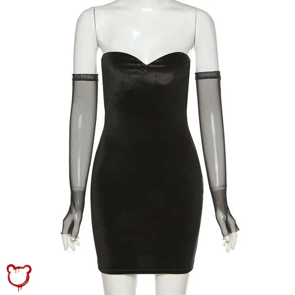 The Cursed Closet 'No Ordinary' Velvet Strapless Dress at $29.99 USD