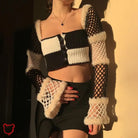 Black And White Fishnet Sweater: Toasty Chic. Clothing