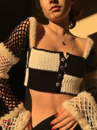 Black And White Fishnet Sweater: Toasty Chic. Clothing