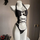 Black And White Kawaii Lingerie Set Clothing