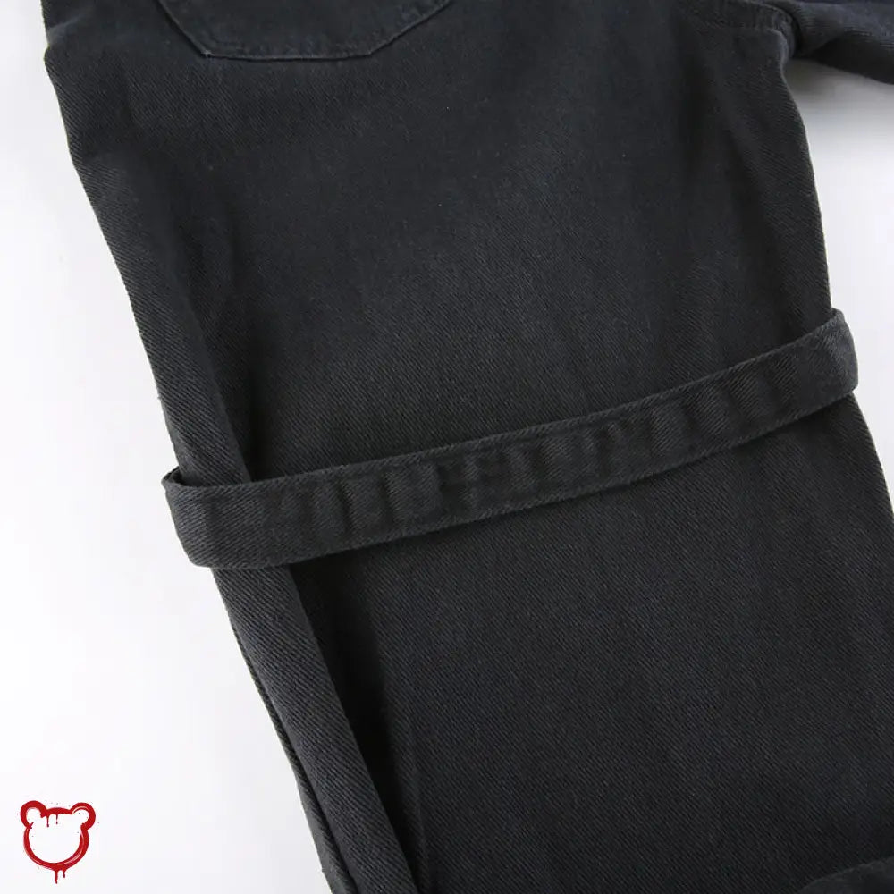 "Black Baggy Buckle Cargo Pants" - The Cursed Closet