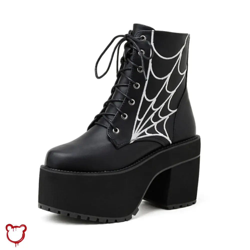 "Black Cobweb Boots" - The Cursed Closet