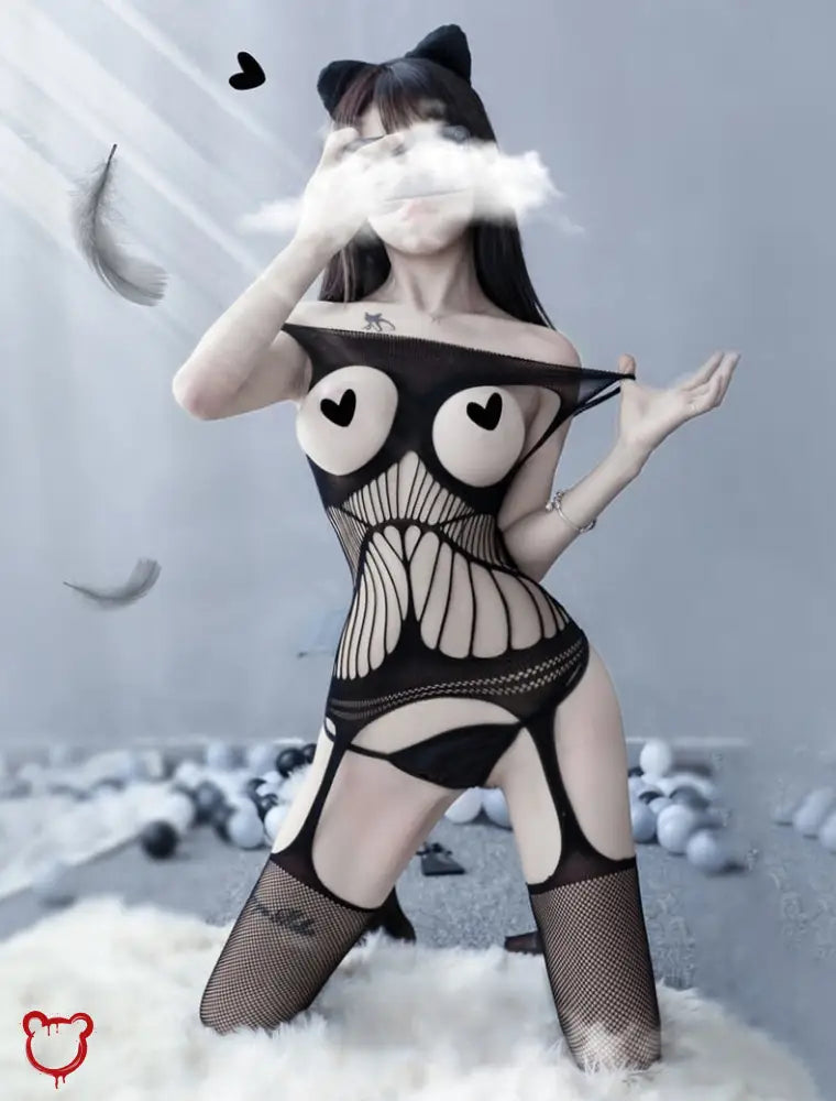 Black Cupless Bodysuit Clothing