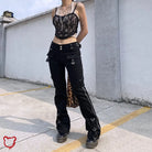 Black Denim Low Waist Pants Black / S Clothing