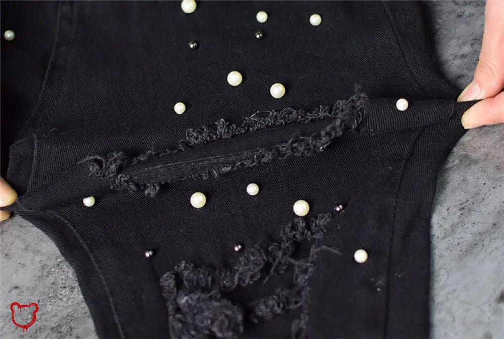 Black Distressed High Waist Jeans - The Cursed Closet