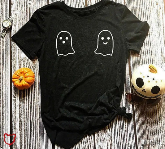 Black Ghost Print Tee / S Clothing