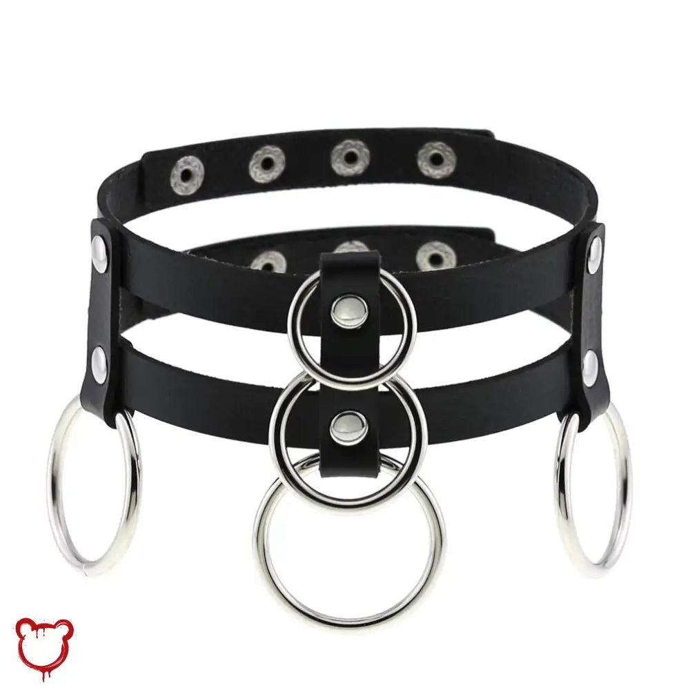 "Black Ghostly Ring Choker" - The Cursed Closet