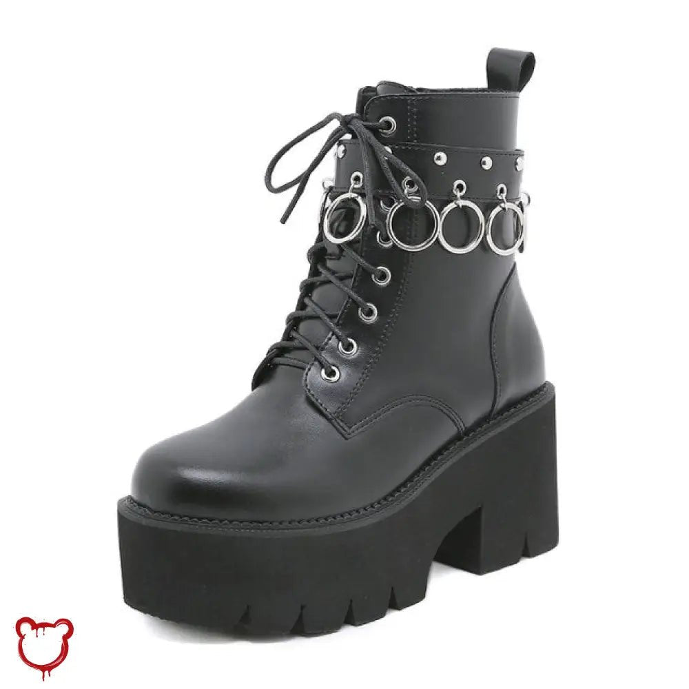 Black Goth Ankle Boots' - The Cursed Closet