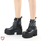 Black Goth Ankle Boots Footwear
