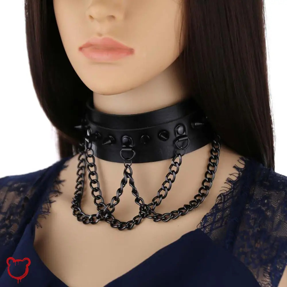 Black Goth Chain Choker Jewellery