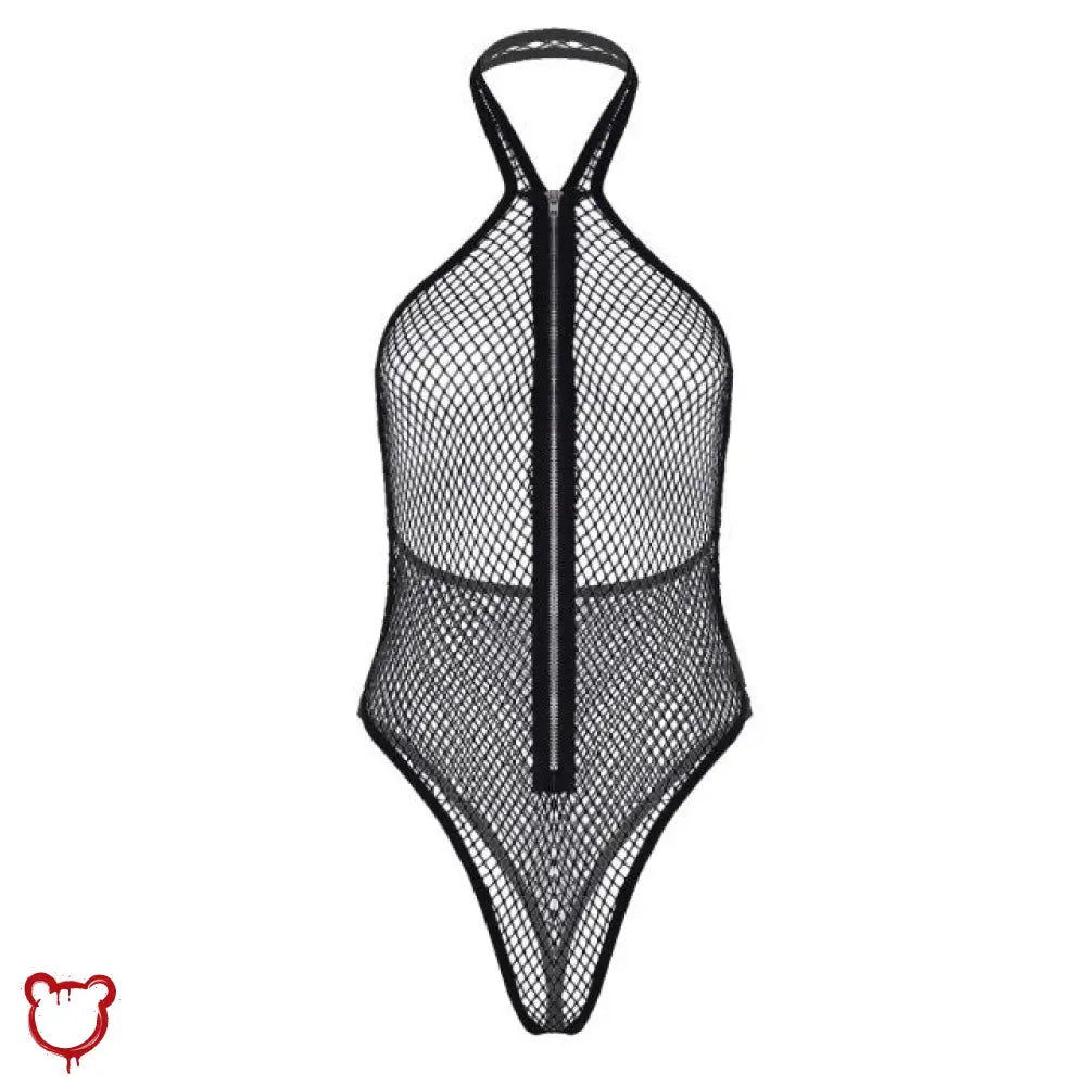 Black Goth Fishnet Bodysuit - The Cursed Closet