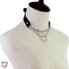 Black Goth Heart Chain Choker Jewellery