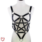 Black Goth Leather Body Harness Accessories