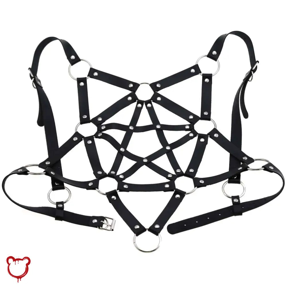 Black Goth Leather Body Harness Accessories