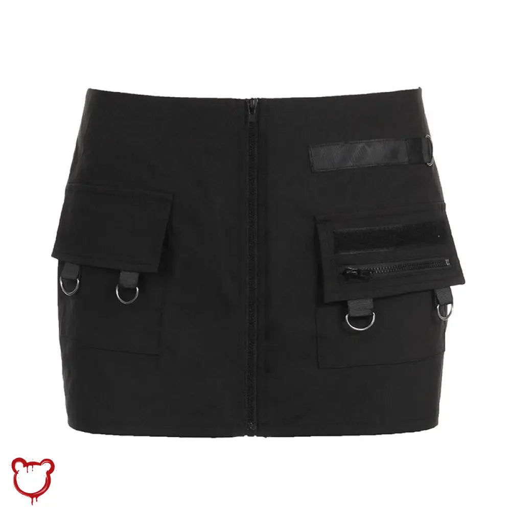 Black Goth Miniskirt Revamped / L Clothing