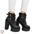 Black Goth Platform Boots By Gatekeeper Black / 8 Footwear