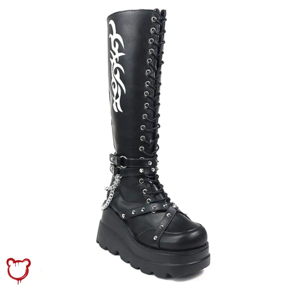 Black Goth Platform Boots Footwear