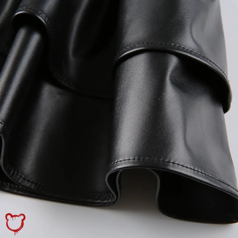 "Black Goth PU Leather Skirt - The Cursed Closet