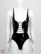 Black Goth Wet Look Bodysuit. / Xl Clothing