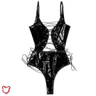 Black Goth Wet Look Bodysuit. / Xxl Clothing