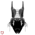 Black Goth Wet Look Bodysuit. / Xxxl Clothing