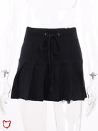 Black Gothic A-Line Mini Skirt Clothing