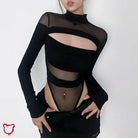 Black Gothic Mesh Bodysuit