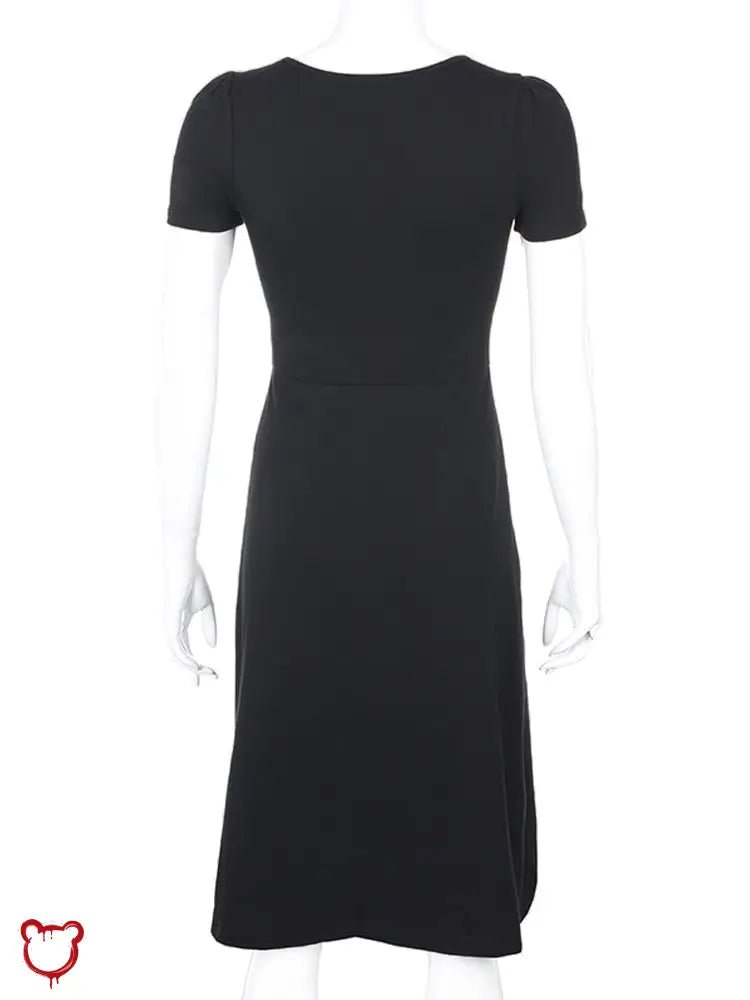 Black Gothic Midi Dress. - The Cursed Closet