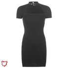 Black Grunge Bodycon Dress - Secret Clothing