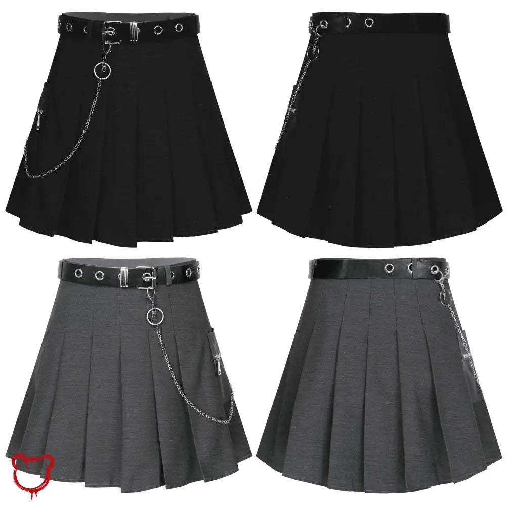 Black Grunge Chain Skirt - The Cursed Closet