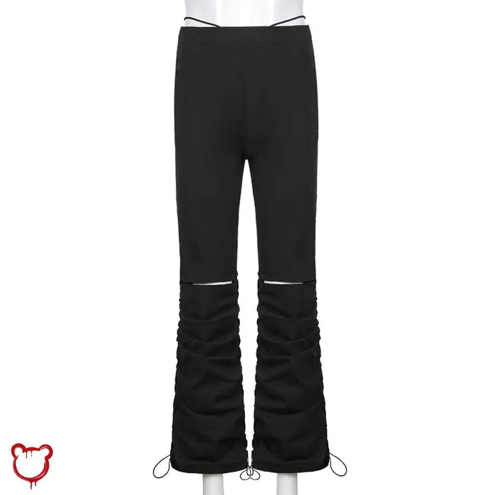 Black Grunge Cut Out Pants - The Cursed Closet