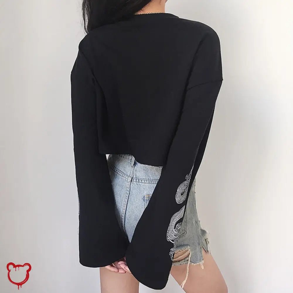 Black Grunge Dragon Sweatshirt - The Cursed Closet