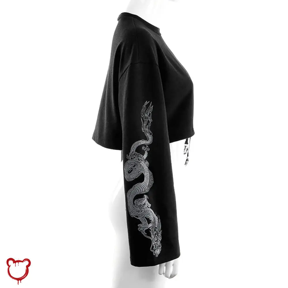 Black Grunge Dragon Sweatshirt - The Cursed Closet
