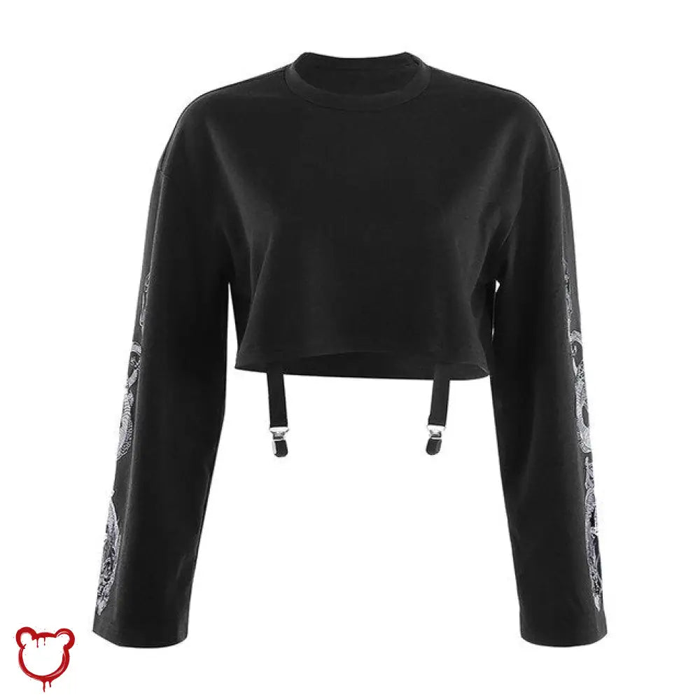 Black Grunge Dragon Sweatshirt - The Cursed Closet