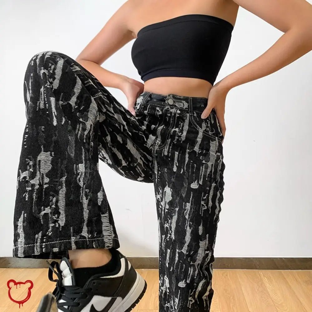 Black Grunge High Waist Pants - The Cursed Closet