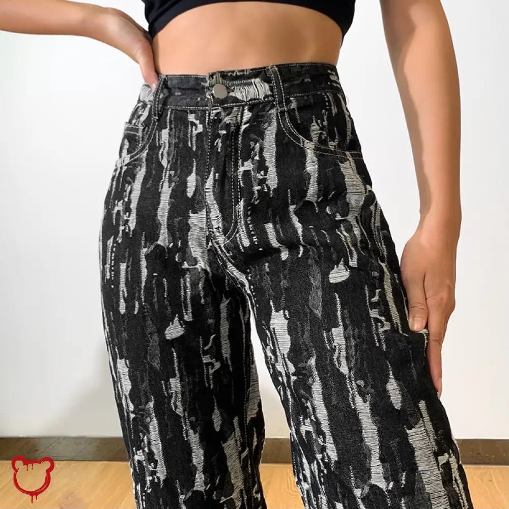 Black Grunge High Waist Pants - The Cursed Closet