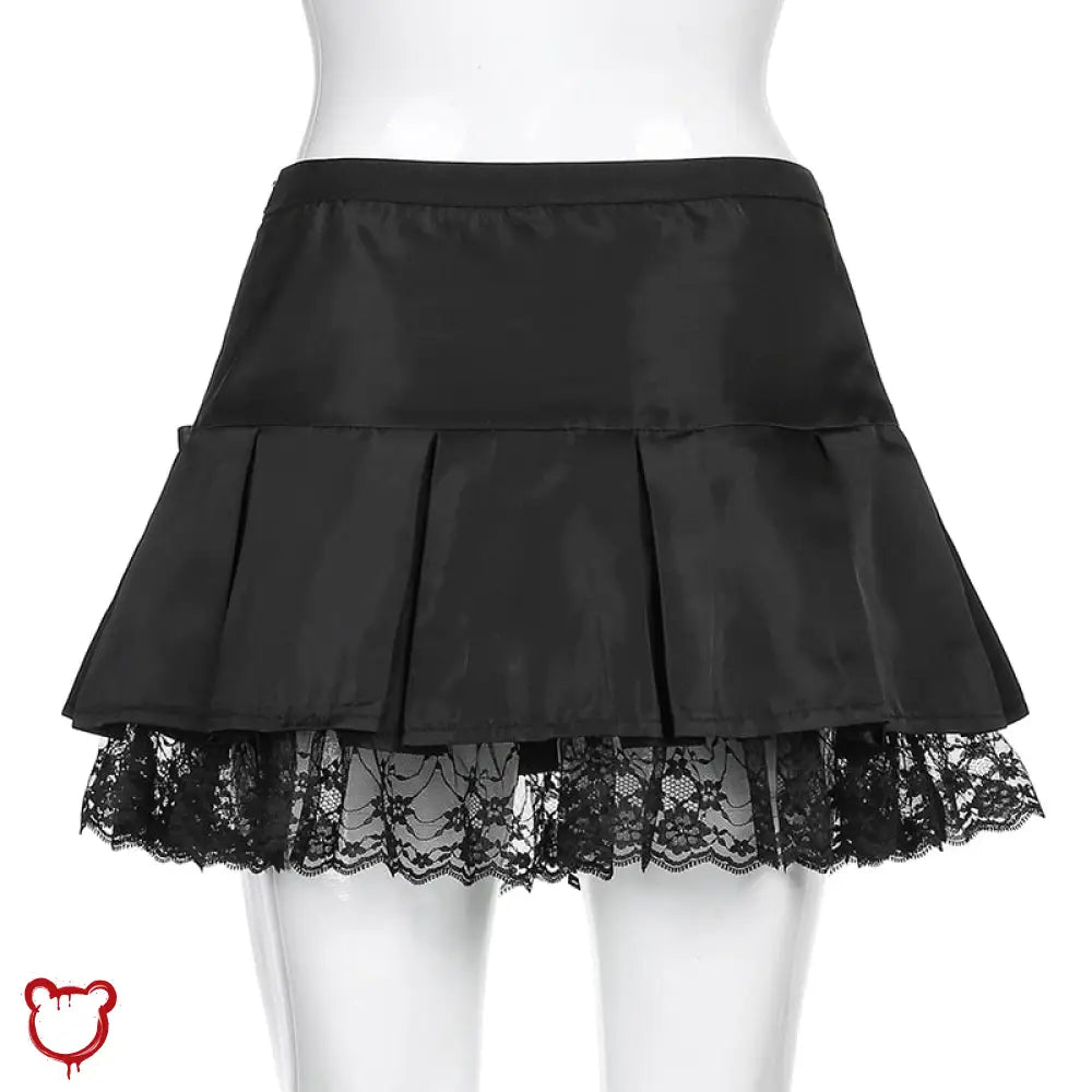 Black Grunge Lace Skirt Clothing