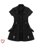 Black Grunge Long Dress Clothing