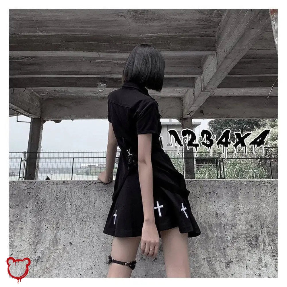 Black Grunge Long Dress Clothing